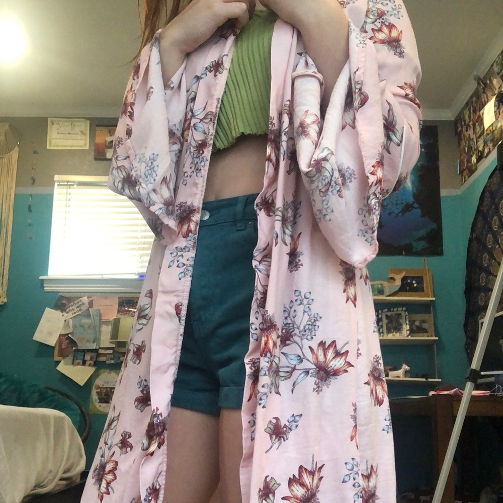 Rue 21 Pink Floral Cardigan